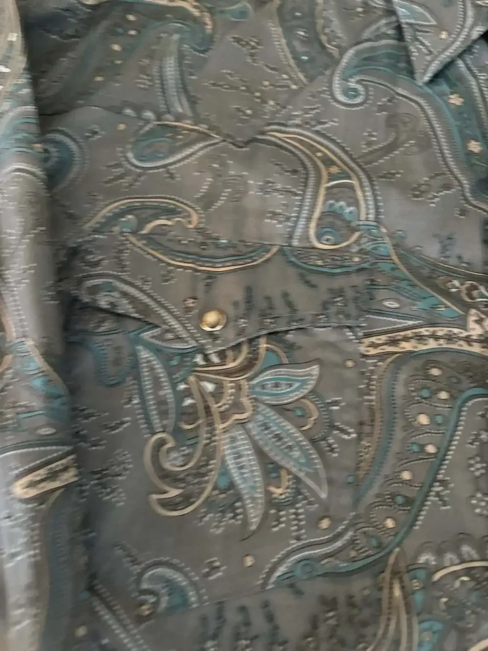 Roper Men's 2XL Paisley Print Western Pearl Snap Button Shirt Cowboy Rodeo